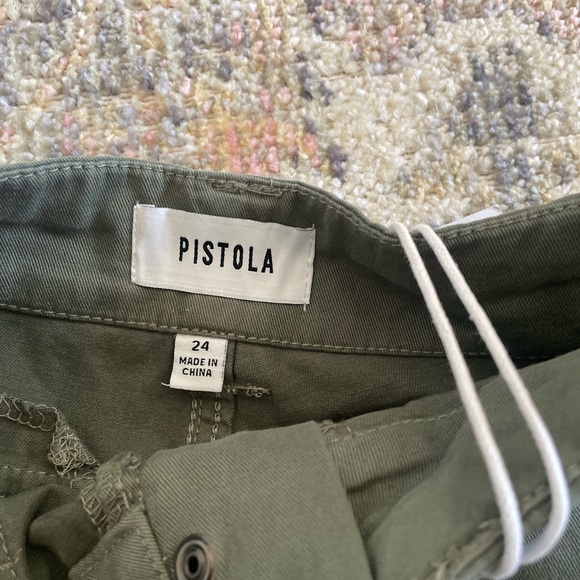 Pistola Pamela High Rise Straight women’s Trousers Green cargo style - Picture 3 of 6